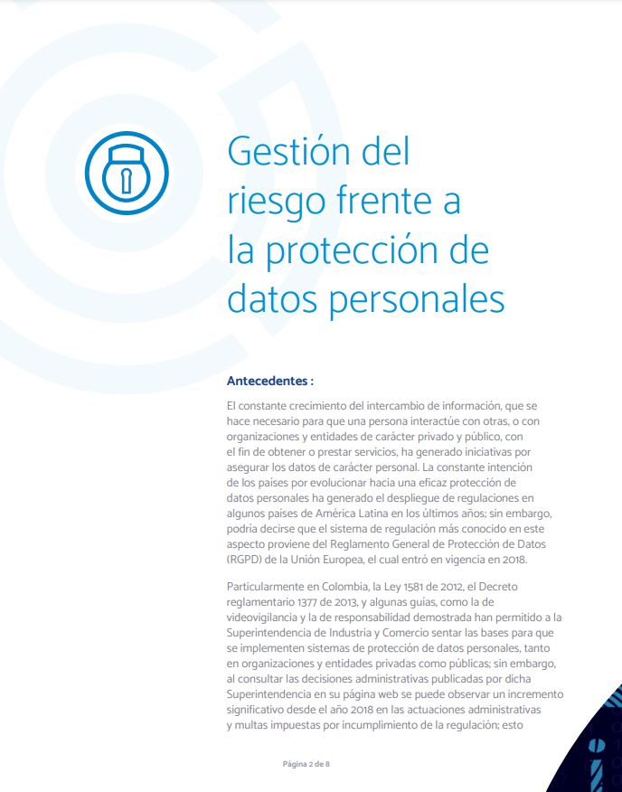 Gestión del riesgo frente a la protección de datos personales