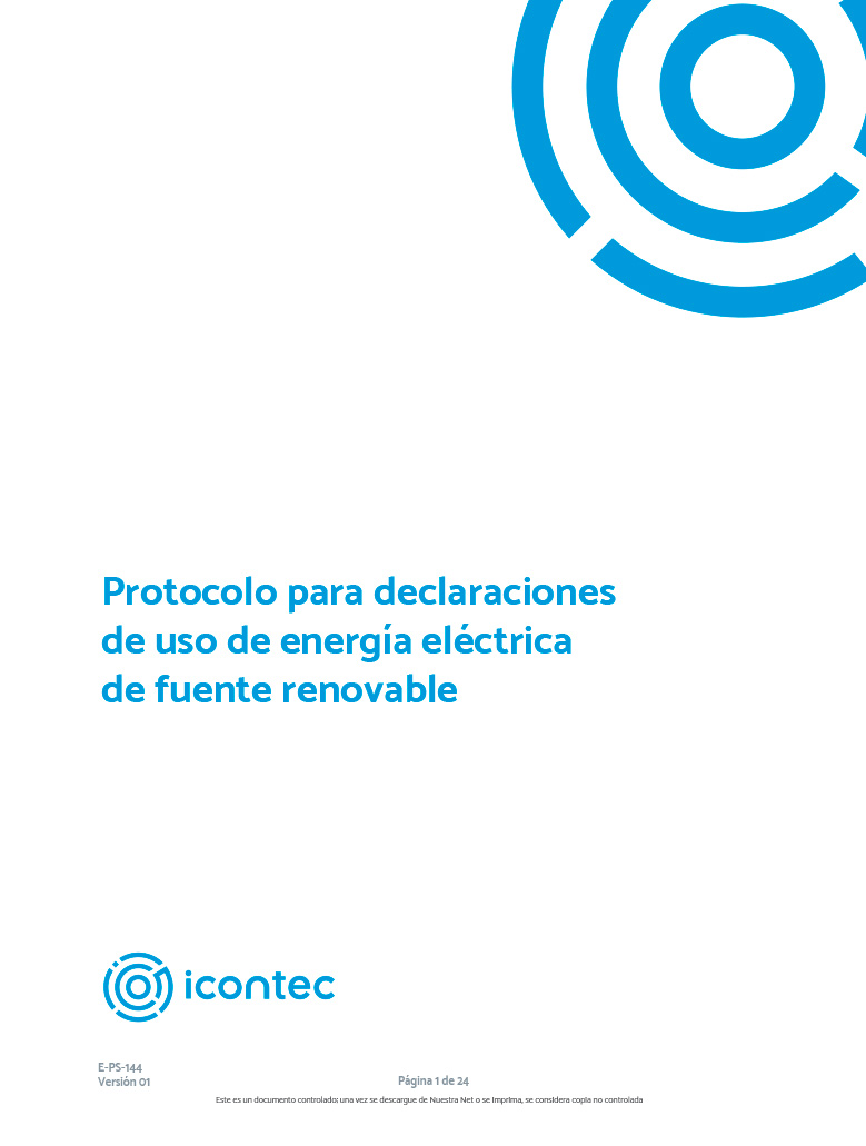 Protocolo para declaraciones de uso de energía eléctrica de fuente renovable