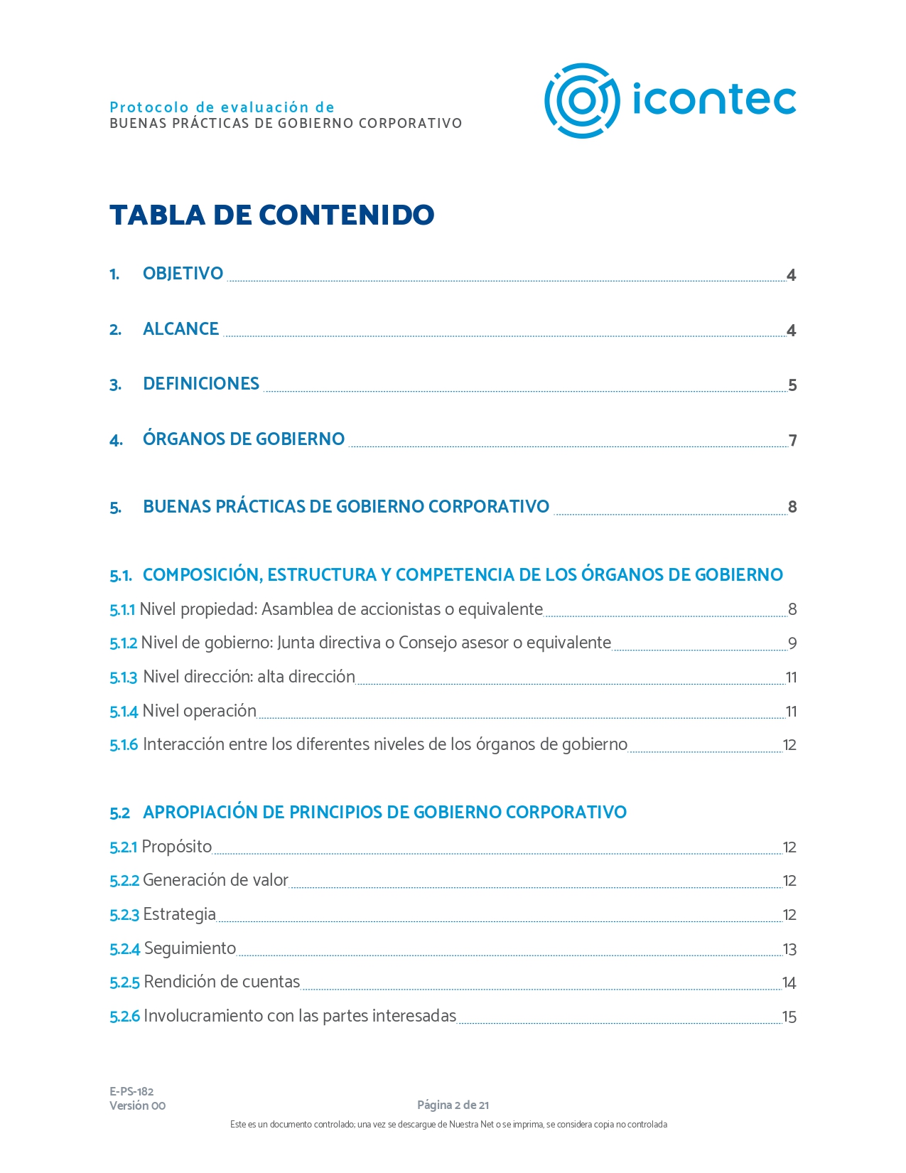 Protocolo de evaluación de Buenas Prácticas de Gobierno Corporativo