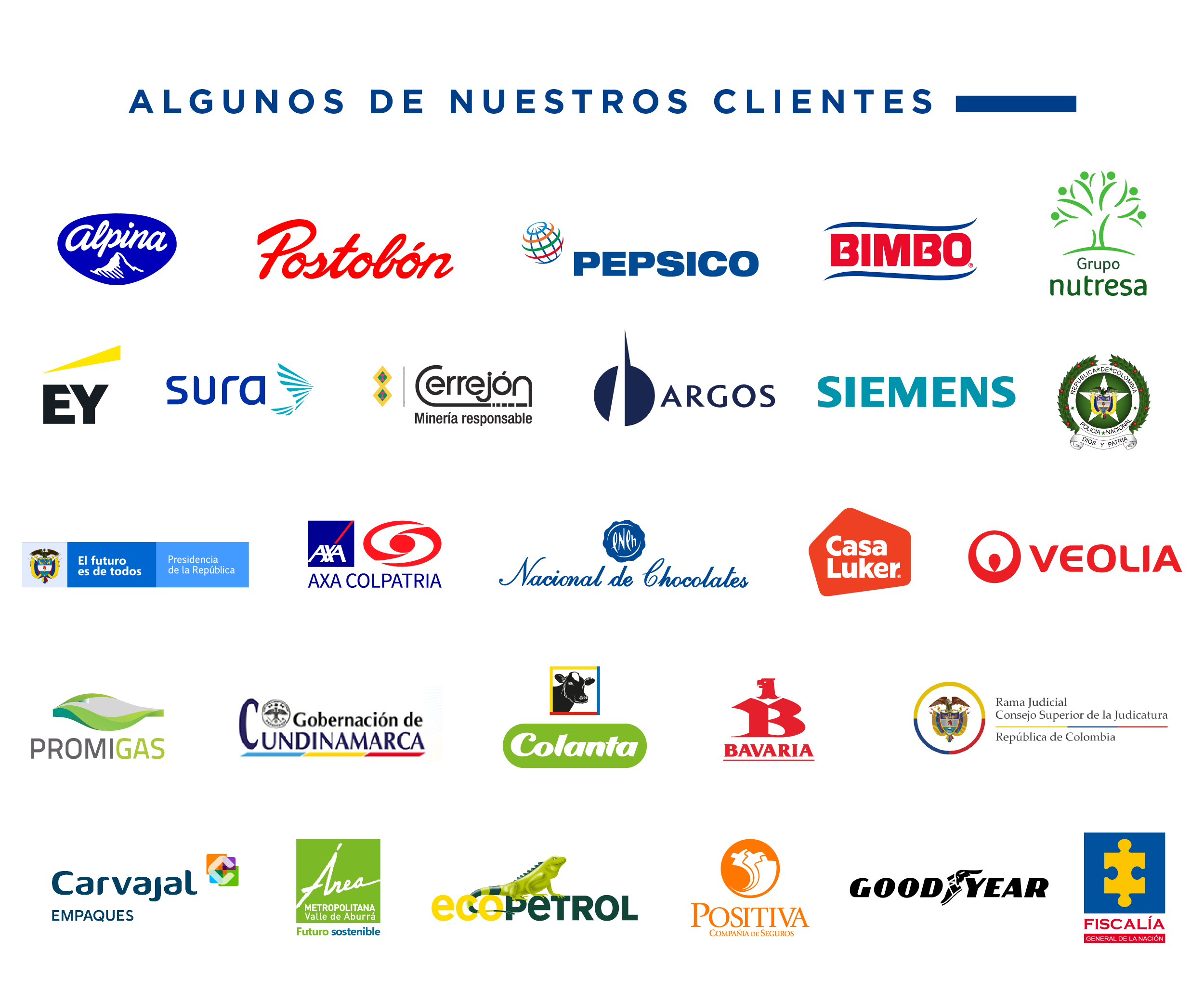 Imagen con Logos de algunos de nuestro clientes